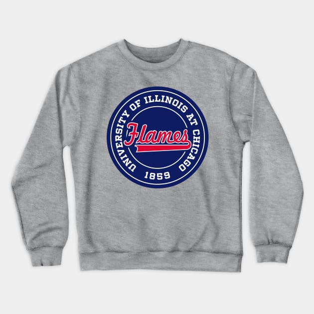 University of Illinois at Chicago - Flames Crewneck Sweatshirt by Josh Wuflestad